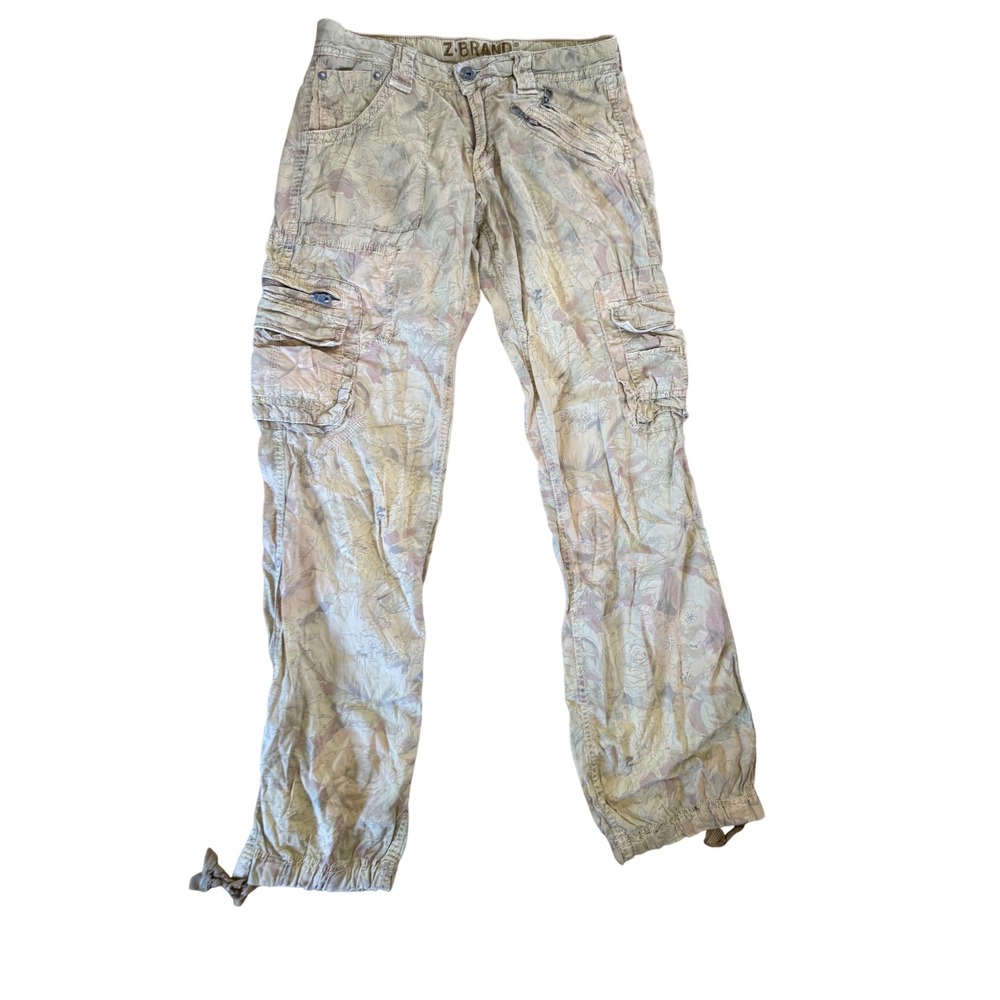 Z-Brand Floral Camo Cargo Pants Mens 28x33 Khaki Tactical Utility Trousers